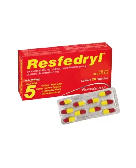 RESFEDRYL 2 X 10CAPS PARACETAMOL + CLORFENIRAMINA + FENILEFRINA (PHARMASCIENCE)