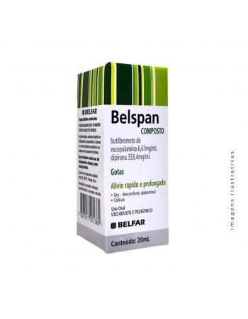 BELSPAN COMPOSTO GOTAS 20ML BUTILBROMETO DE ESCOPOLAMINA + DIPIRONA (BELFAR)