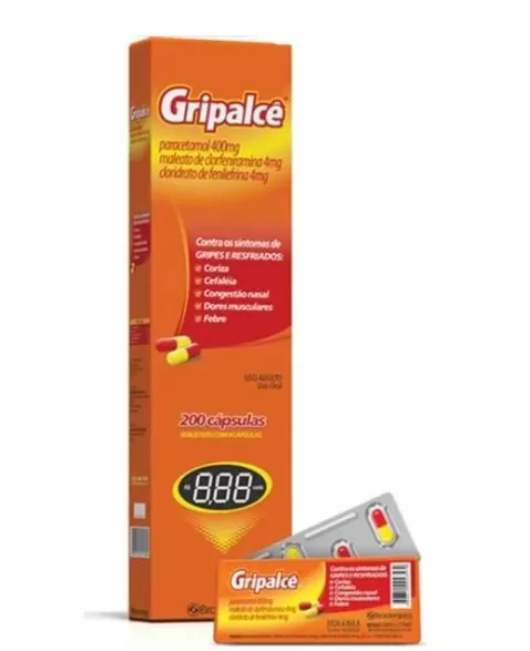 GRIPALCE 50 X 4CAPS PARACETAMOL + CLORFENIRAMINA + FENILEFRINA (BRASTERAPICA)