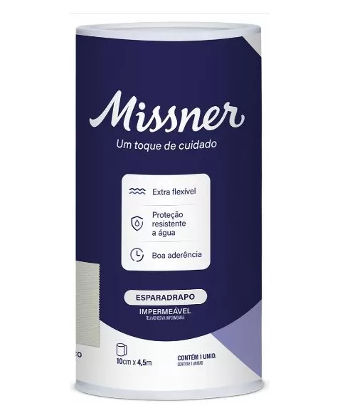 ESPARADRAPO IMPERMEAVEL BRANCO 10CM X 4,5M (MISSNER)