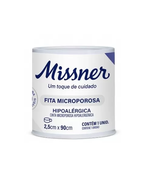 FITA MICROPOROSA BRANCA 2,5CM X 0,90CM C/12 UND (MISSNER)