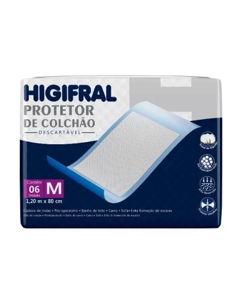 PROTETOR DE COLCHAO DESCARTAVEL HIGIFRAL M C/6 UND (EUROFRAL)