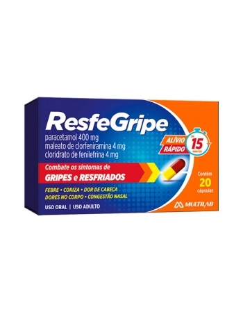 RESFEGRIPE 20CAPS PARAC+CLORF+FENILEFRINA