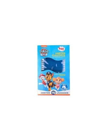 COTONETES TOPZ PATRULHA CANINA HASTES FLEXIVEIS C/75