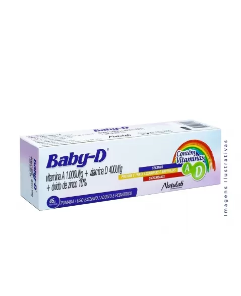 BABY-D POMADA 45G RETINOL + COLECALCIFEROL + OXIDO DE ZINCO (NATULAB)