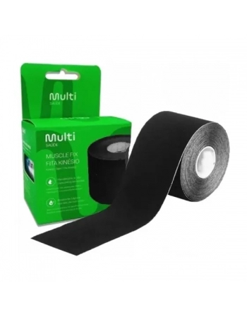 FITA DE KINESIO 5M X 5CM PRETO MULTISAUDE