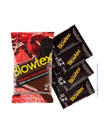 PRESERVATIVO BLOWTEX MORANGO C/CHOCOLATE C/3 UND (BLOWTEX)